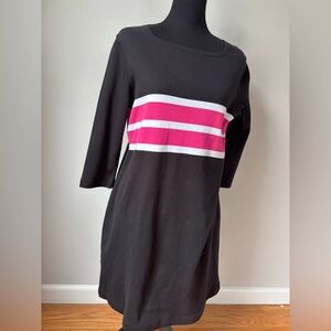 Talbots Black Petite Knit Top with Subtle Crew Neck